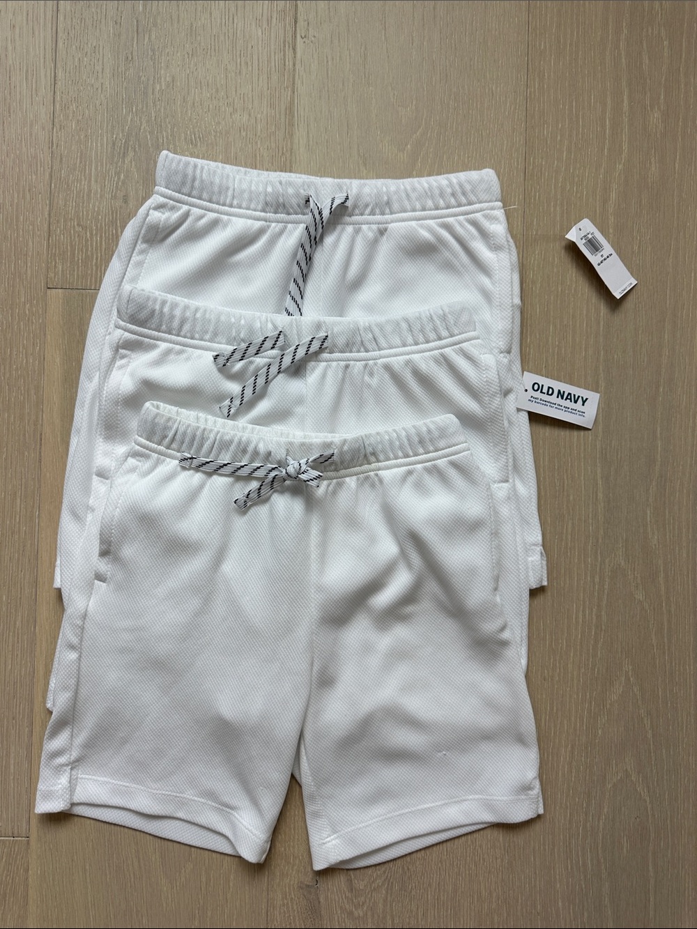 Old Navy White Performance Drawstring Shorts Trio